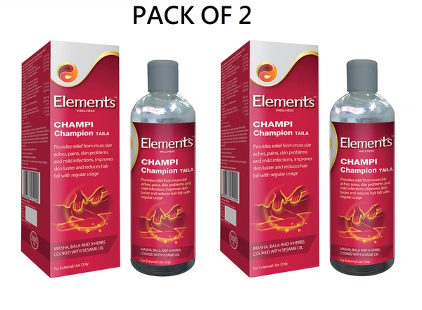 Elements Champi Oil - 200ml | Elements Wellness Champi Champion taila for Hair & Full Body Massge - 400ml, 36 Months