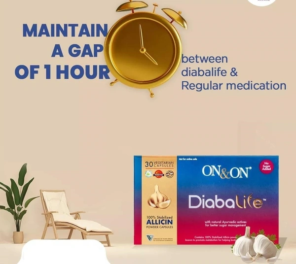 Elements On & On Diabalife Capsules for Diabetes Control - 30 Capsule with Natural Ayurvedic Actives for Better sugar Management - 30 Veg Capsules, 24 Months