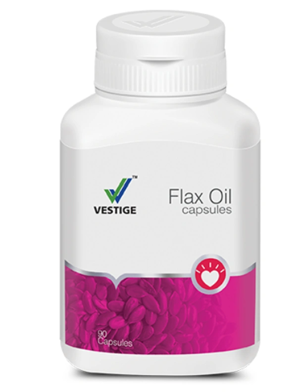 Vestige Flax Oil Capsules for Manage Cholesterol & Blood Pressure - 90 Capsules - 90 Capsules
