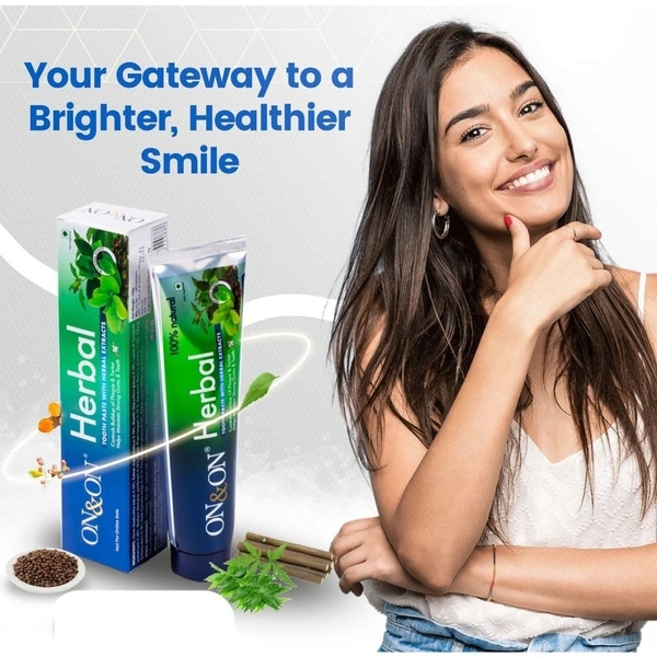 Elements On & On Herbal Toothpaste for strong Gums & Teeth - 150gm with Herbal Extracts - 2 X 150 gm, 24 Months