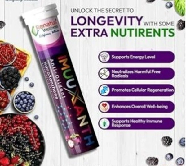 Renatus Wellness ImuuXanth Anti - Oxidant  | NanoXanthone Based Nutraceutical - 30 Pcs, 24 Months