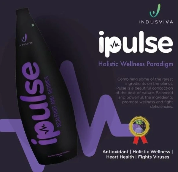 Indusviva Indus viva I Pulse Juice |  Indusviva I Pulse Premium Balanced Fruits & Acai Berry Juice - 1 Litre - 1 L, 12 Months