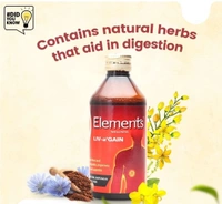 Elements Wellness LIV a GAIN Liquid for Liver & Infective Hepatities - 200ml | Improve Digestion & Appetite with 12 Potent Herbs - 200ml, 24 Months