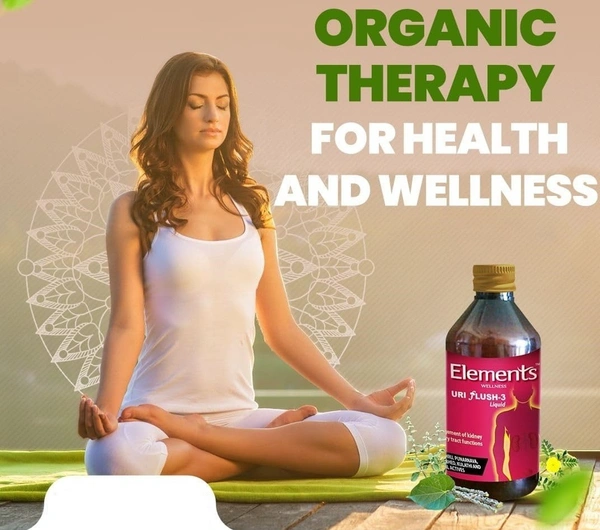 Elements Wellness URI Flush - 3 Liquid for Kidney & Urinary Stone - 200ml | with Gokhru, punarnava, kulathi & 7 Herbs - 200ml, 24 Months