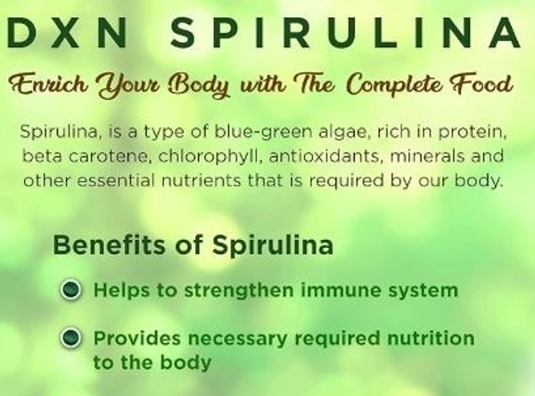DXN Spirulina Capsules 300mg - 120 Capsules, 24 Months