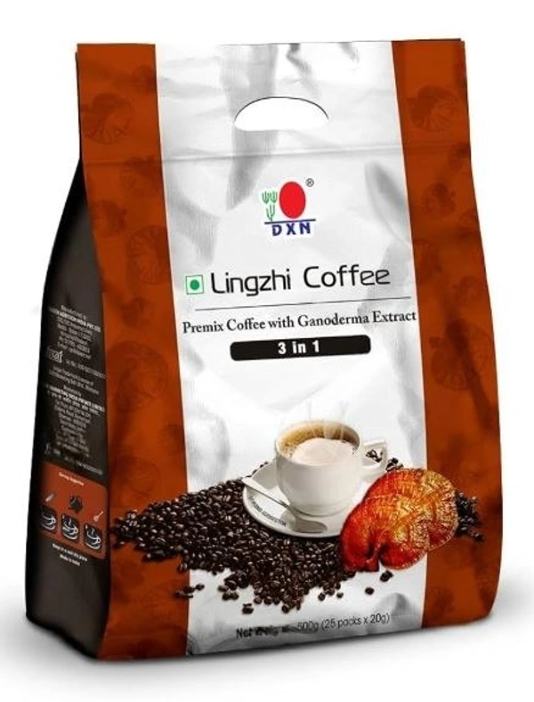 DXN Lingzhi Coffee | Premix Coffee with Ganoderma Extract 3in1 | 25 Sachets - 25 X 20g, 24 Months