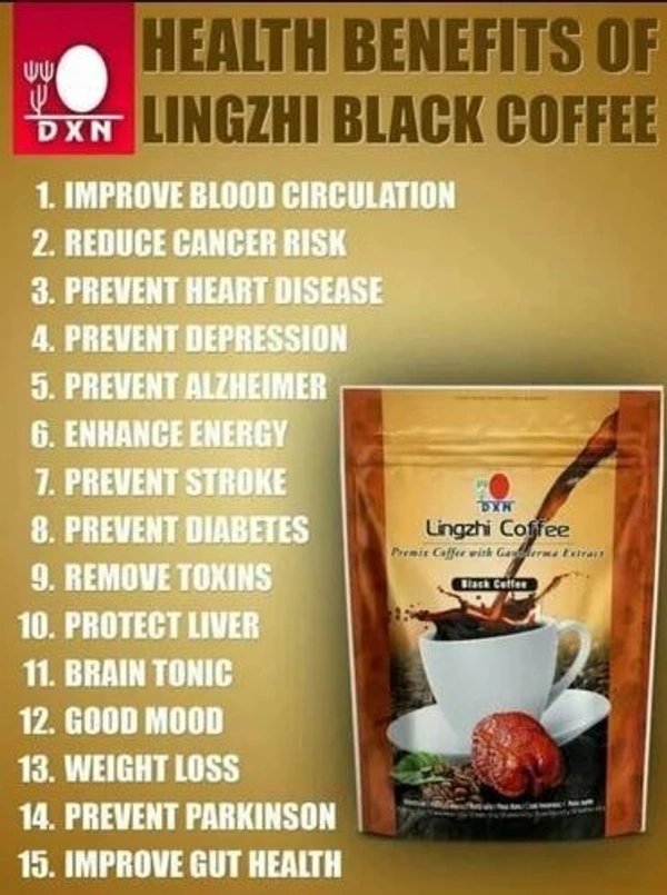 DXN Lingzhi Coffee | Premix Coffee with Ganoderma Extract 2in1 | 20 Sachets - 100gm - 20 X 5gm, 24 Months
