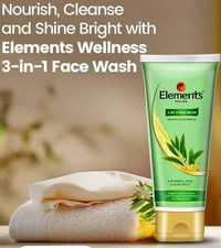 Elements 3 in 1 Facewash - 60gm ( Pack of 2)  | Elements 3in1 Face wash for Acne , Pimples & Acne Sports | Unique Formula for oily & Acne Prone Skin - 180gm, 36 Months