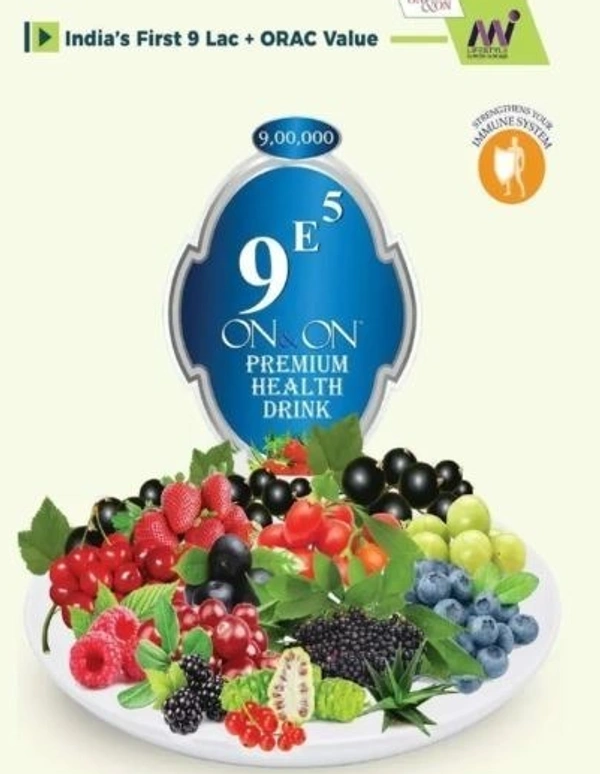 Elements On & On 9E5 Drink Juice Concentrate - Natural Antioxidant Juice - 10 Sachets - 330 Ml, 12 Months