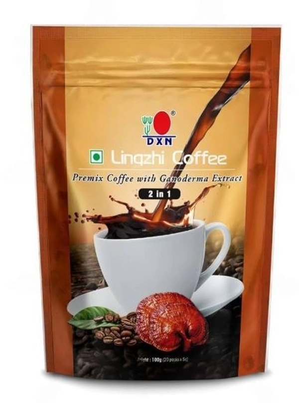 DXN Lingzhi Coffee | Premix Coffee with Ganoderma Extract 2in1 | 20 Sachets - 100gm - 20 X 5gm, 24 Months