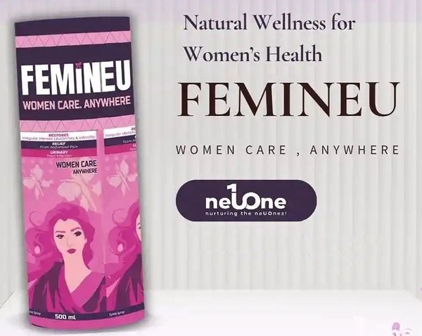 Neuone Femineu Syrup for Women's Wellness Care - 500ml | Restores Irregular Menes, Leucorrhea & Infertility | Relief from Abdominal Pain | Urinary Tract Infection  - 500ml, 36 Months