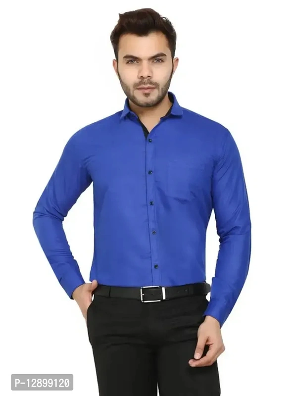 Mens Regular fit Full Sleeve Cotton Shirt - XL, Blue, FREE DELIVERY