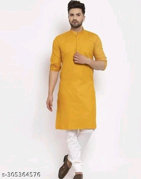 Fashionable Men Kurtas - XL, Yellow, FREE DELIVERY