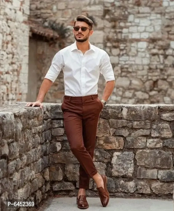 Trendy Stylish Cotton Long Sleeves Casual Shirt - XL, White, FREE DELIVERY