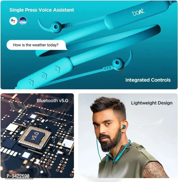 Rockerz 255 pro in -Ear Bluetooth Neckband Earphones - turquoise, FREE DELIVERY