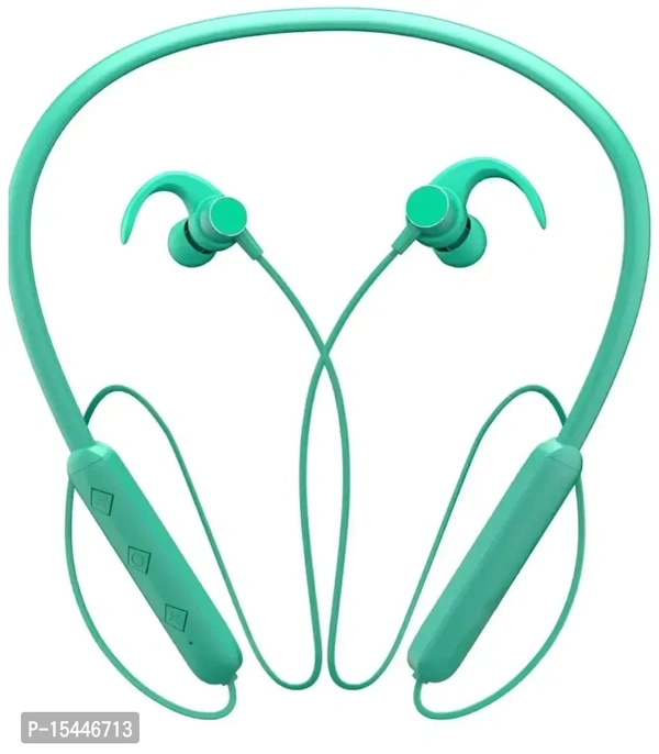 f-15 Neckband Bletooth Headphones With Fast Charging and UPTO 36 Hours Playback - Green, FREE DELIVERY