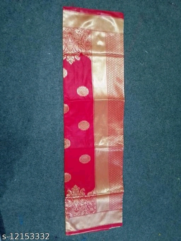 PureBright Red Color Gold Toned Beautiful Trendy Saree - Red, FREE DELIVERY