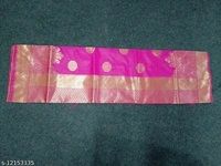 Pure Bright Pink Color Gold Toned Beautiful Trendy Saree - FREE, Pink, FREE DELIVERY