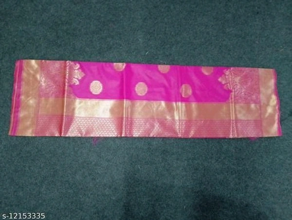 Pure Bright Pink Color Gold Toned Beautiful Trendy Saree - FREE, Pink, FREE DELIVERY