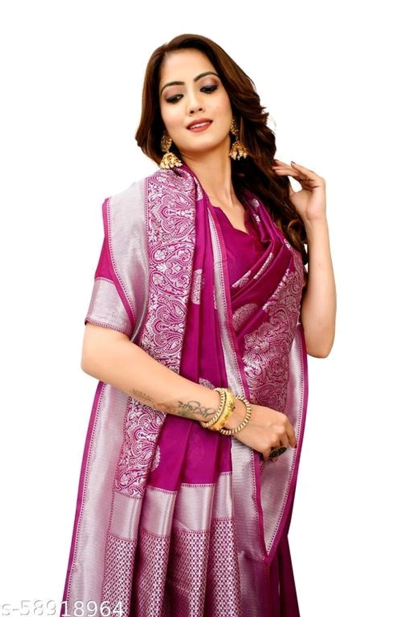Pure Bright wine Colour gold toned Beautiful Trendy Saree - FREE, FREE DELIVERY