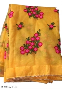 Saree - FREE, Yellow, FREE DELIVERY