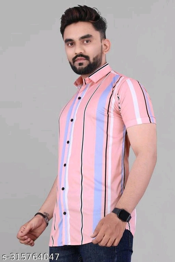 Men Regular Fit Printed Ribbed Collar Casual Shirt - XL, FREE DELIVERY
