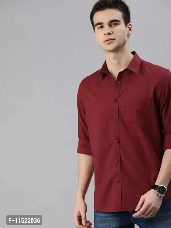 Trending formal Cotton Shirt For MEN - L, Maroon, FREE DELIVERY