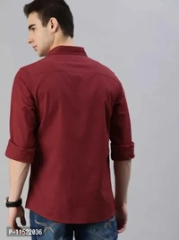 Trending formal Cotton Shirt For MEN - L, Maroon, FREE DELIVERY