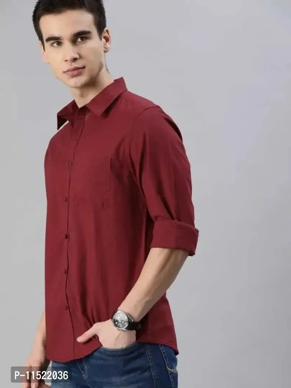 Trending formal Cotton Shirt For MEN - L, Maroon, FREE DELIVERY