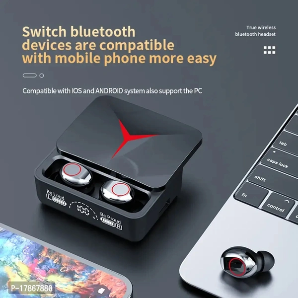 M90 Peo TWS 300 Hrs Playtime With 2000mah Power Bank  - Black, FREE DELIVERY