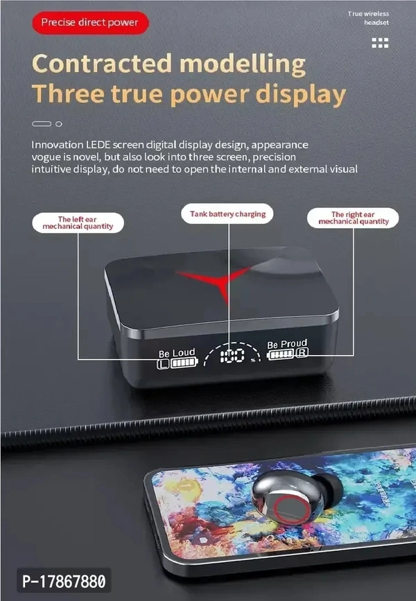 M90 Peo TWS 300 Hrs Playtime With 2000mah Power Bank  - Black, FREE DELIVERY