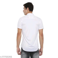 Men White Slim Fit Printed Casual Shirts - M, FREE DELIVERY