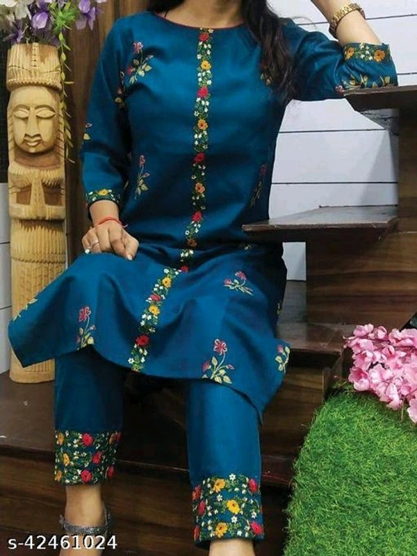 Trendy Graceful Women Kurta Sets - XL, Blue, FREE DELIVERY