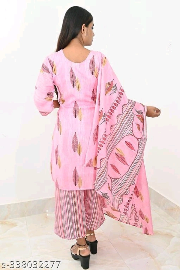 Printed Kurti with Plazzo and Duppatta Set - M, FREE DELIVERY