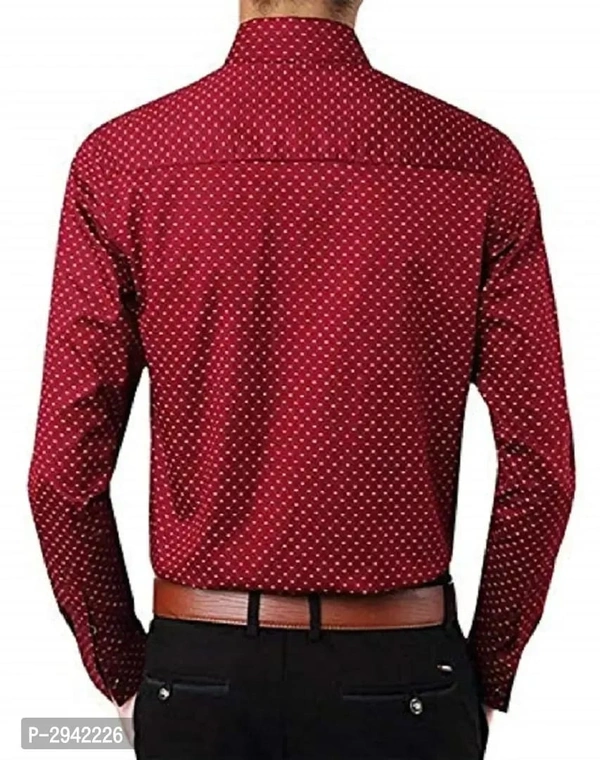 Men's Maroon Printed Cotton Blend Full Sleeve Casual Shirt - M, Maroon, FREE DELIVERY