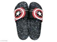 Black Printed Sliders For Men - IND-8, Black, FREE DELIVERY