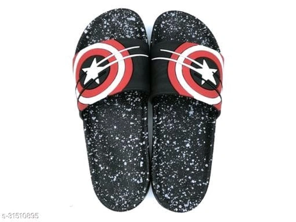 Black Printed Sliders For Men - IND-8, Black, FREE DELIVERY