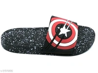 Black Printed Sliders For Men - IND-8, Black, FREE DELIVERY