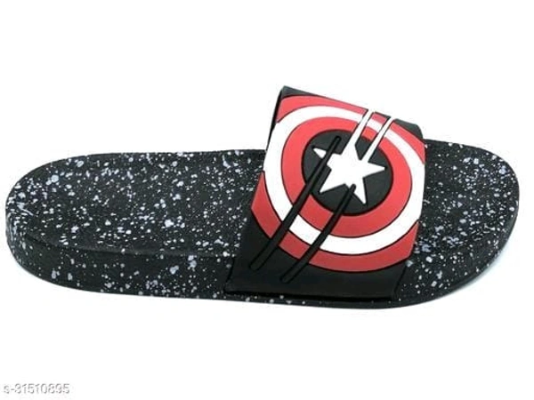 Black Printed Sliders For Men - IND-8, Black, FREE DELIVERY