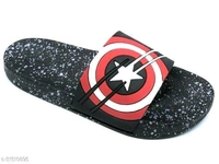 Black Printed Sliders For Men - IND-8, Black, FREE DELIVERY