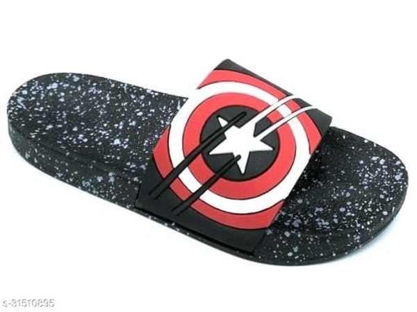 Black Printed Sliders For Men - IND-8, Black, FREE DELIVERY