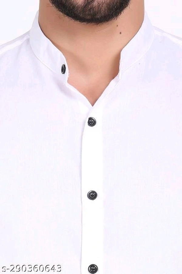 100% Cotton Shirt For Mens Plain Solid Full Sleeve Shirts - M, White, FREE DELIVERY