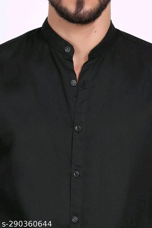 100% Cotton Shirt for Men Plain Solid Full Sleeve Shirts - XL, Black, FREE DELIVERY
