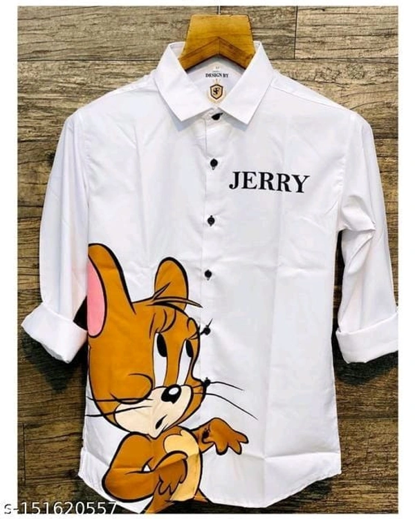 Jerry Printed Shirt - XL, White, FREE DELIVERY