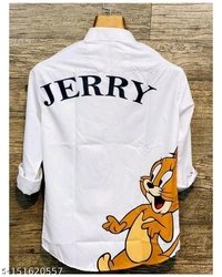 Jerry Printed Shirt - XL, White, FREE DELIVERY