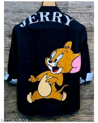 Jerry Printed Shirts - L, Black, FREE DELIVERY
