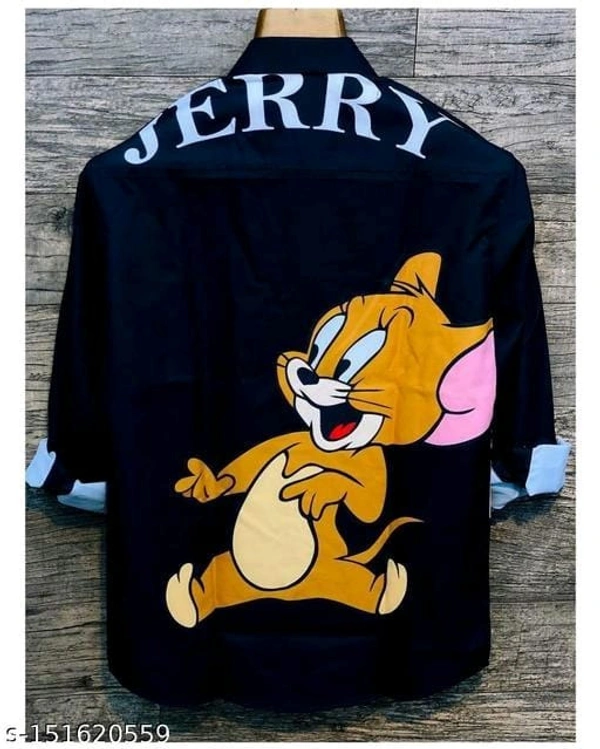 Jerry Printed Shirts - L, Black, FREE DELIVERY