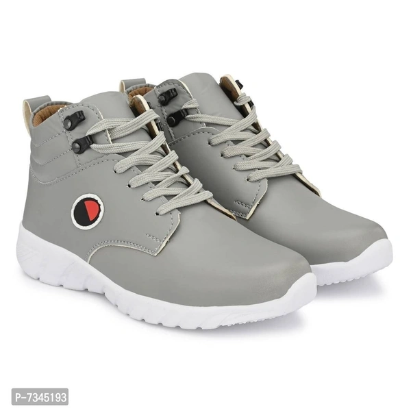 Stylish Fashionable Grey Leatherette Trendy Modern Daily Wear Lace Ups Running  Casual Shoes For Men - UK6, Grey, FREE DELIVERY