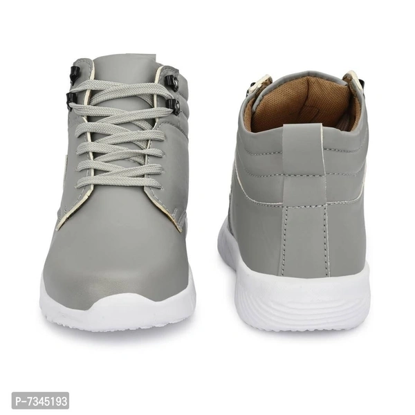 Stylish Fashionable Grey Leatherette Trendy Modern Daily Wear Lace Ups Running  Casual Shoes For Men - UK6, Grey, FREE DELIVERY