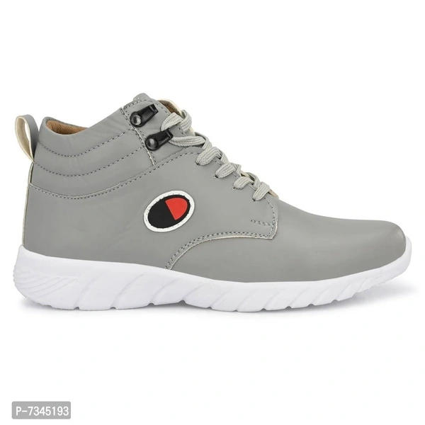 Stylish Fashionable Grey Leatherette Trendy Modern Daily Wear Lace Ups Running  Casual Shoes For Men - UK6, Grey, FREE DELIVERY